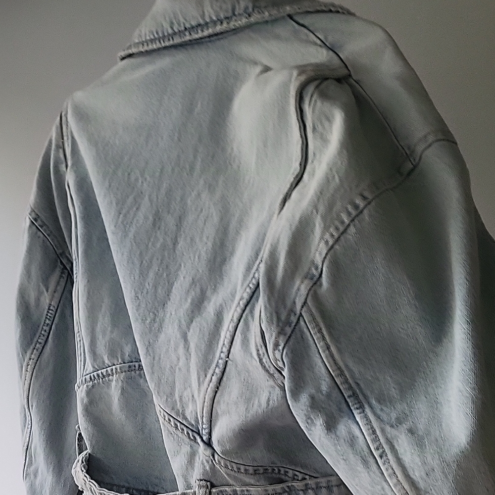 Zara Sky Blue Cropped Denim Jacket - Picture 6 of 7